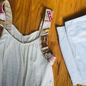 Free People beaded & embroidered tank !